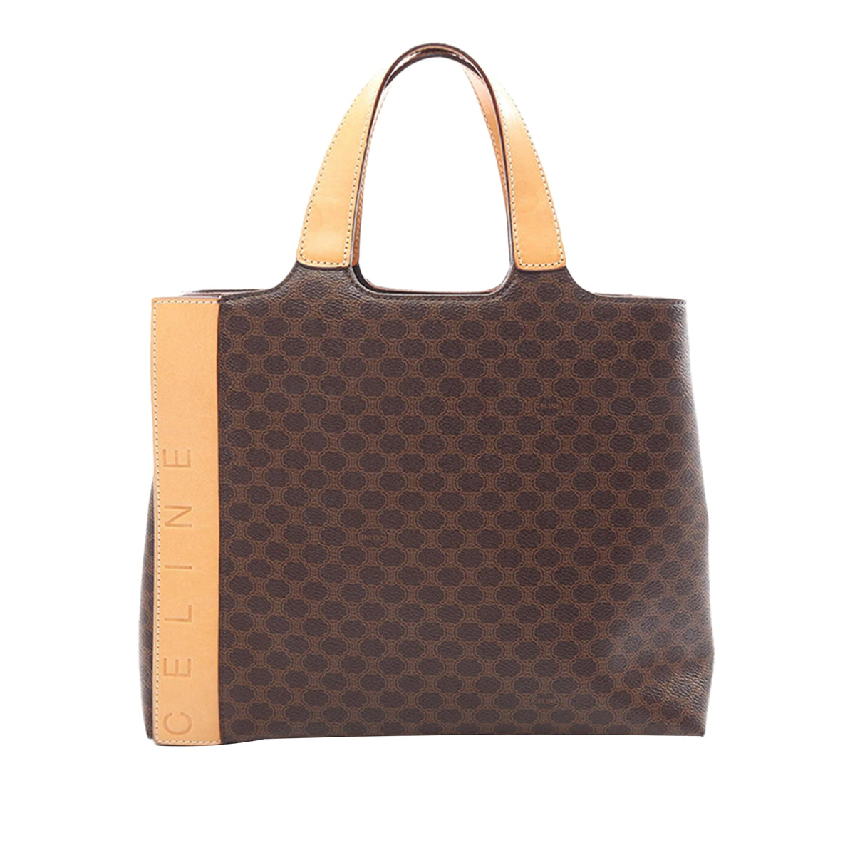 Celine Macadam Coated Canvas Tote — Brown