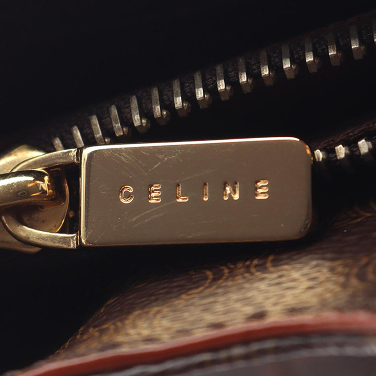 Celine Macadam Coated Canvas Tote — Brown