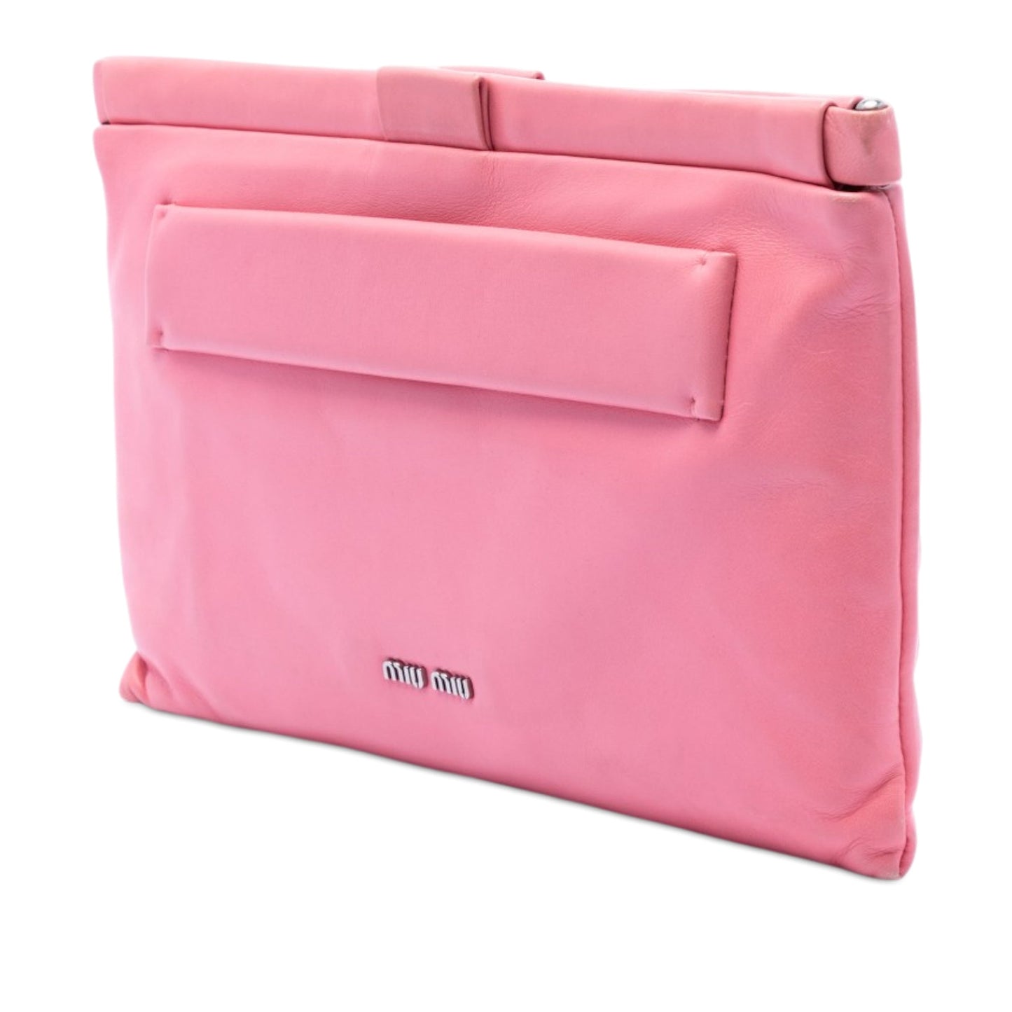 Miu Miu Nappa Grommet Crystal Embellished Clutch