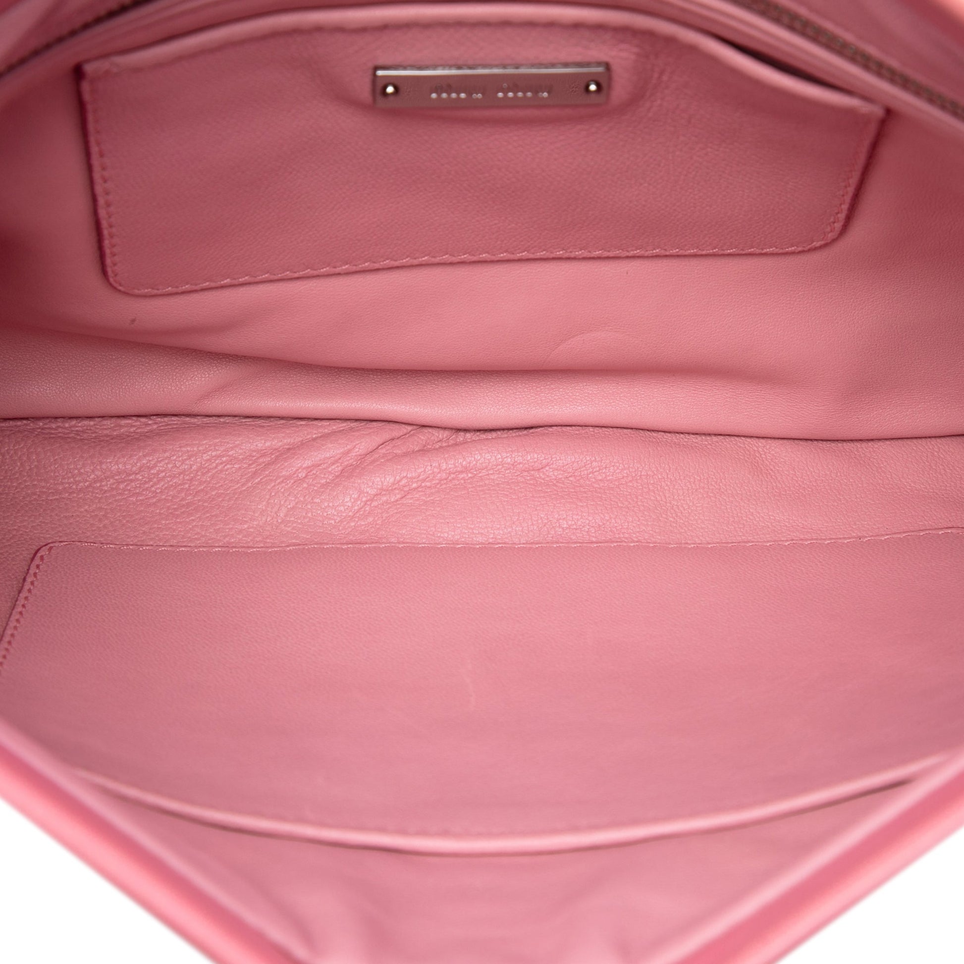 Miu Miu Nappa Grommet Crystal Embellished Clutch