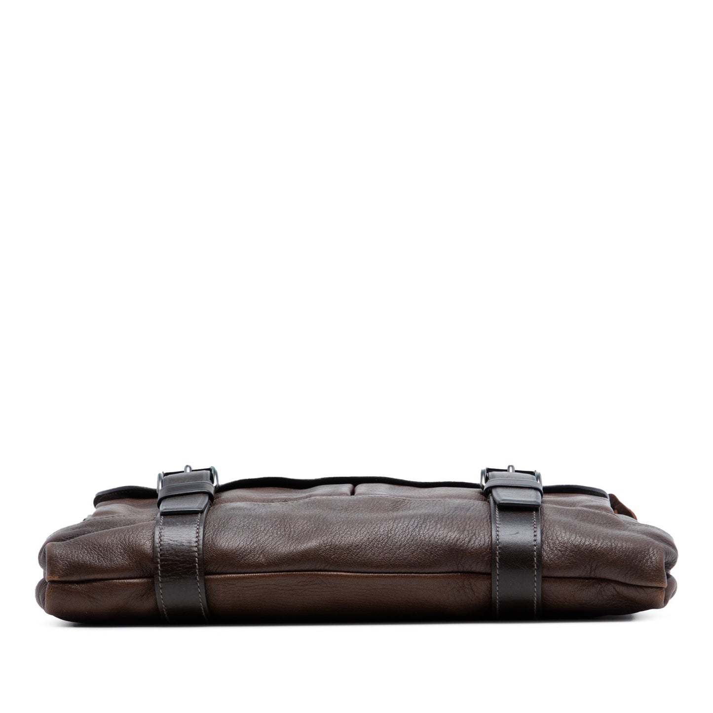 Prada Leather Buckle Messenger Bag