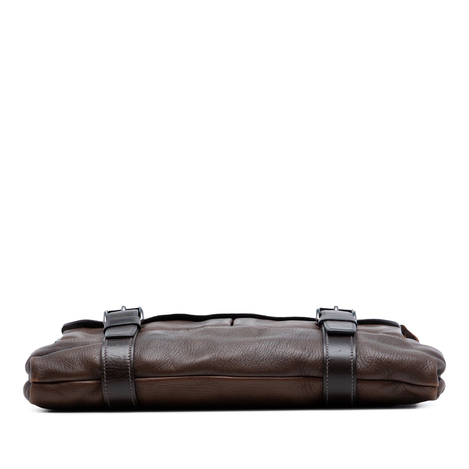 Prada Leather Buckle Messenger Bag