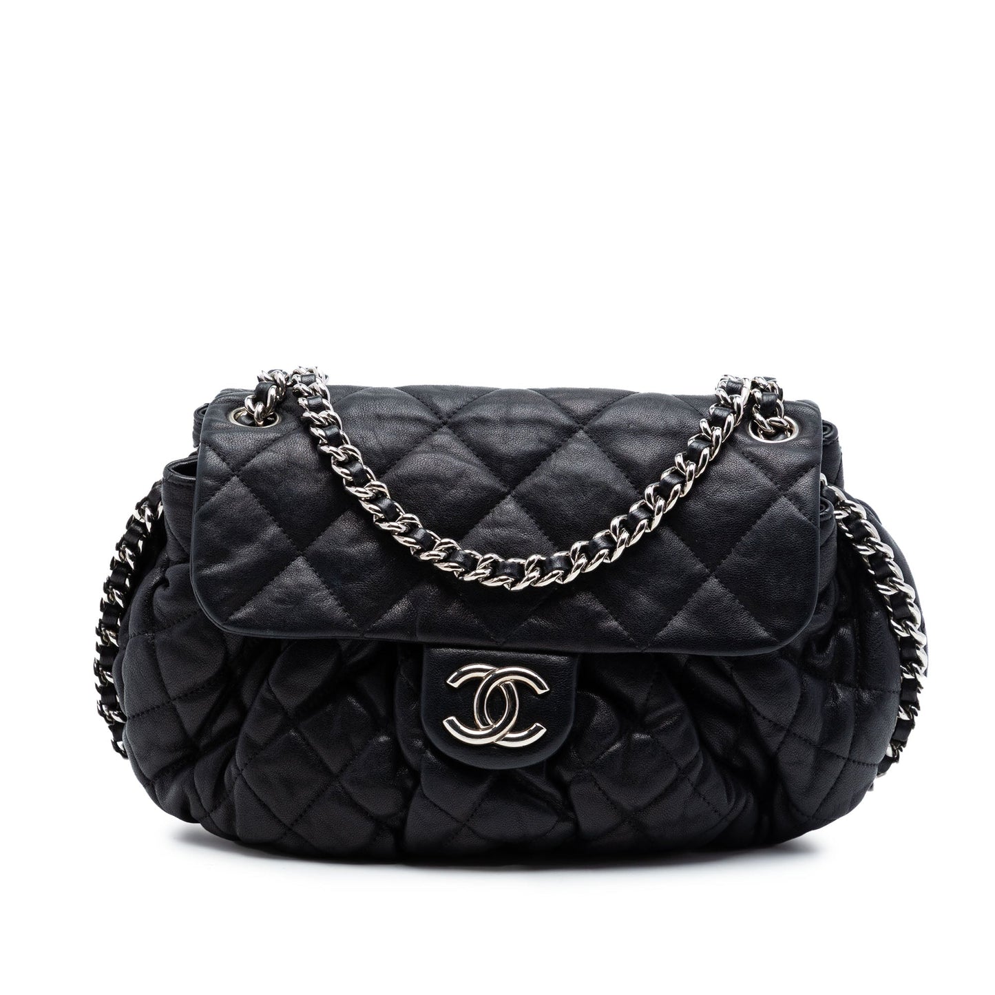 Chanel CC Quilted Lambskin Chain Around Flap