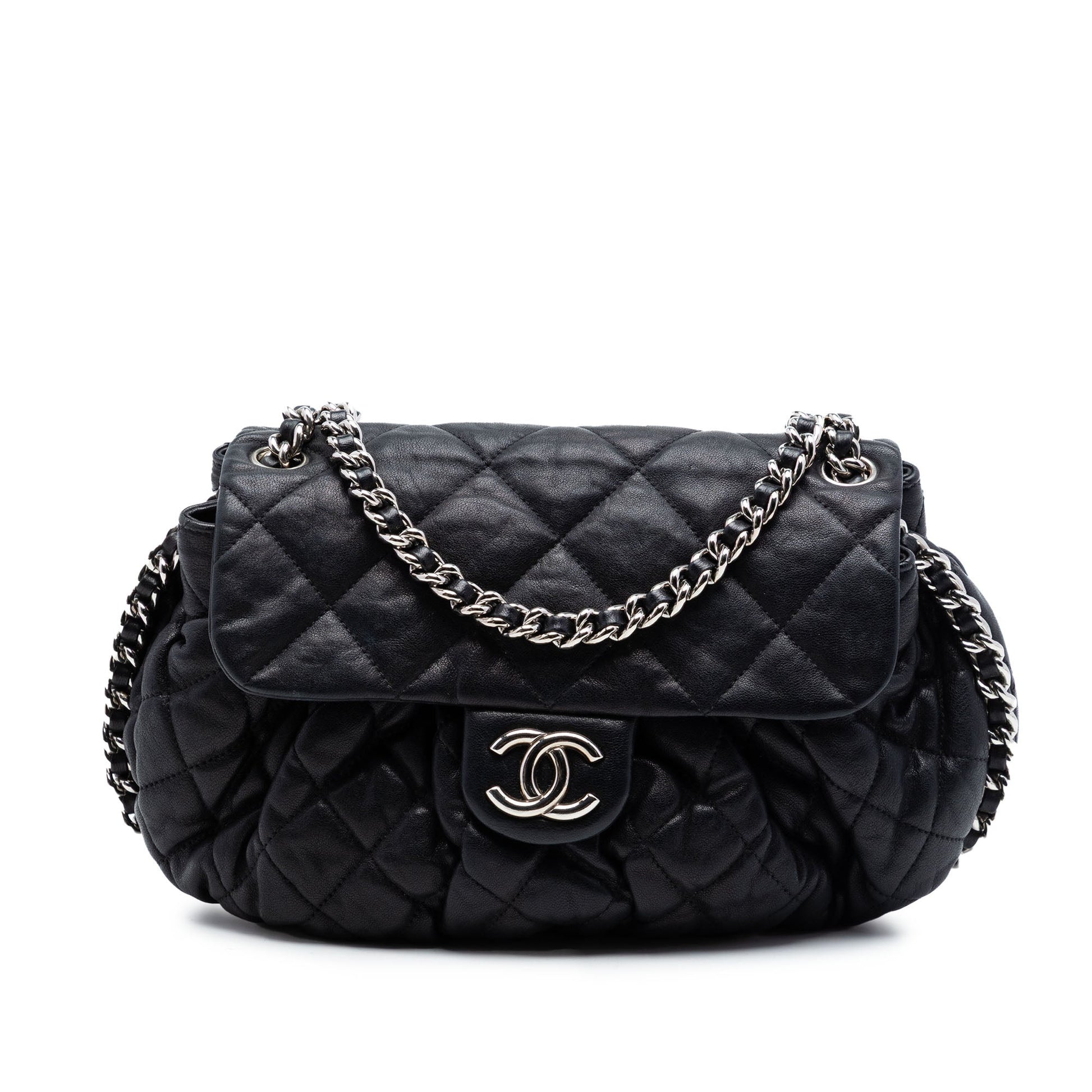 Chanel CC Quilted Lambskin Chain Around Flap