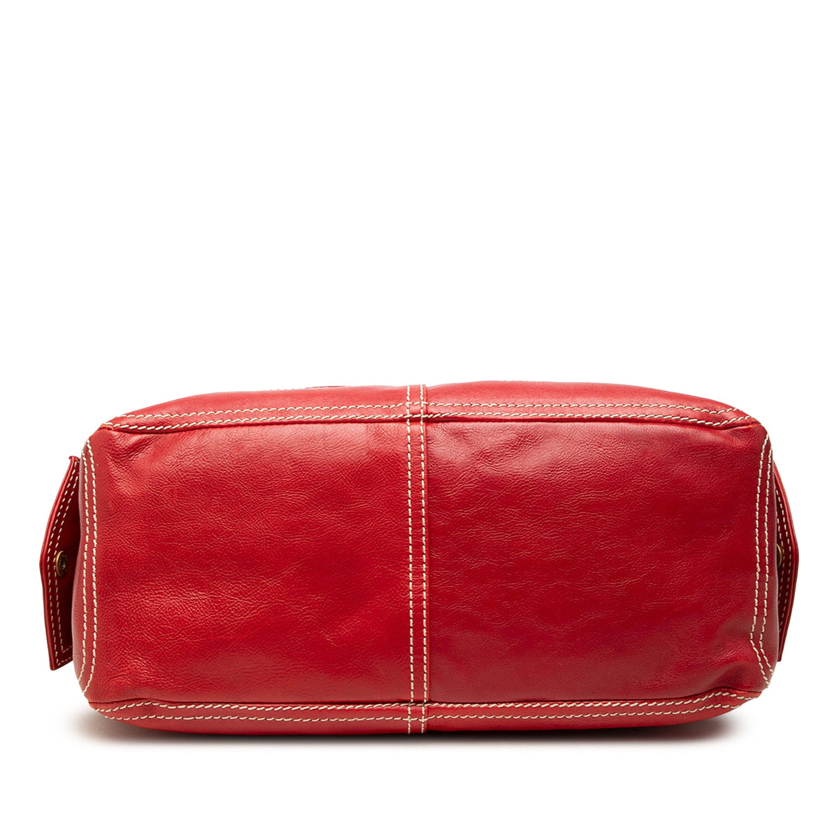 Celine Leather Biker Boogie Handbag — Red