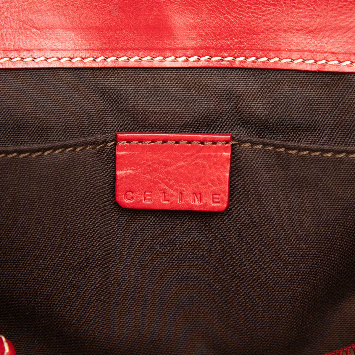 Celine Leather Biker Boogie Handbag — Red