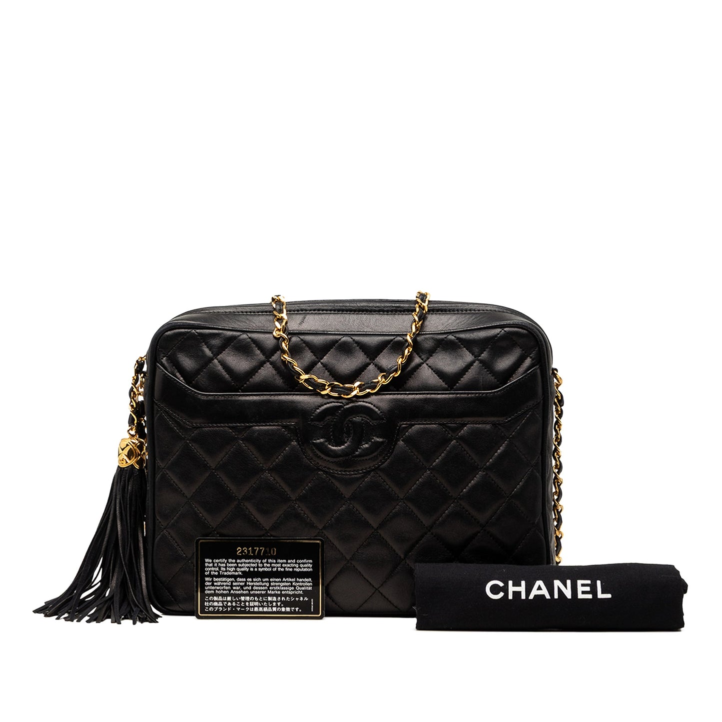 Chanel Medium CC Quilted Lambskin Tassel Camera Bag