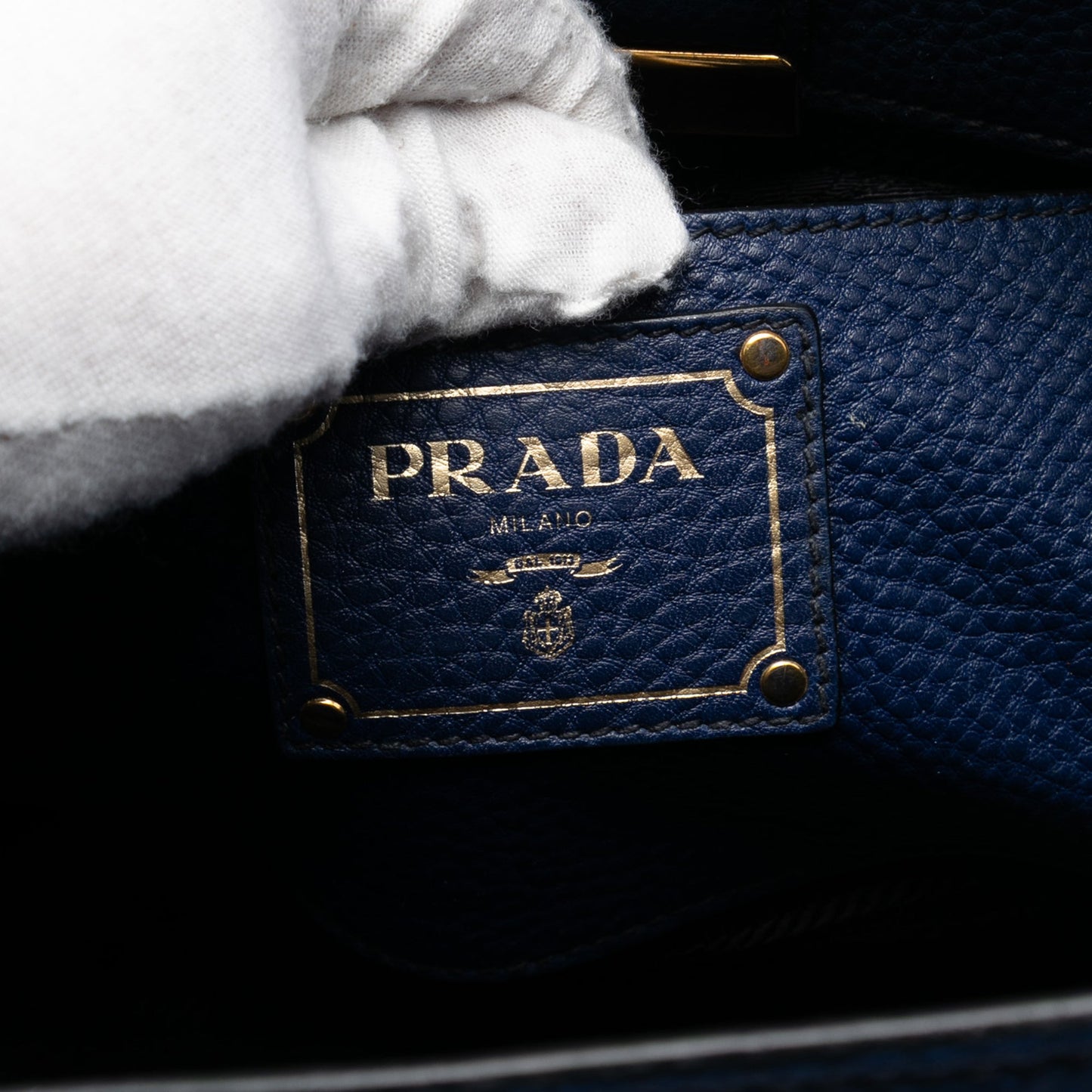 Prada Vitello Daino Sound Lock Satchel