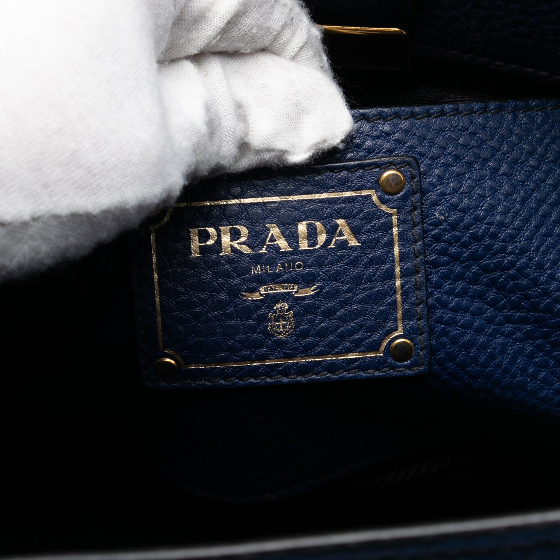 Prada Vitello Daino Sound Lock Satchel