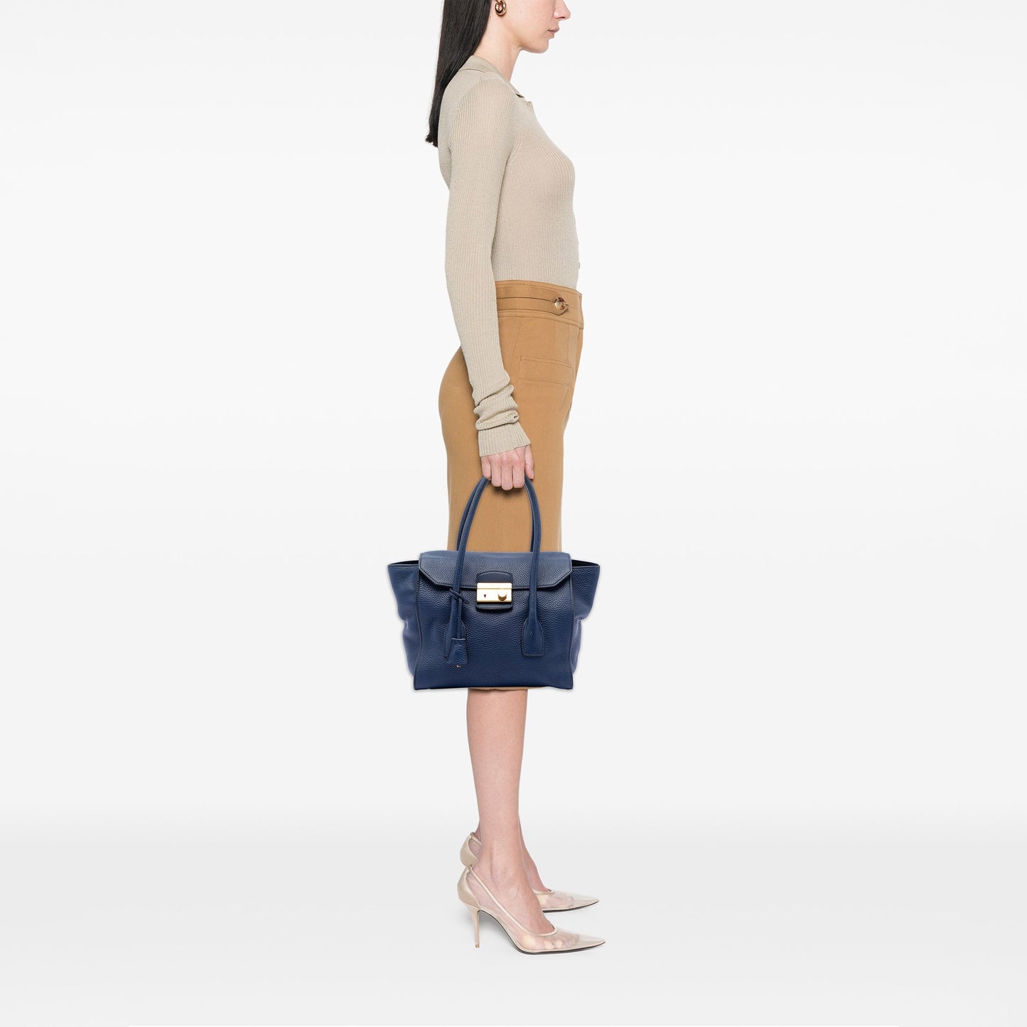 Prada Vitello Daino Sound Lock Satchel