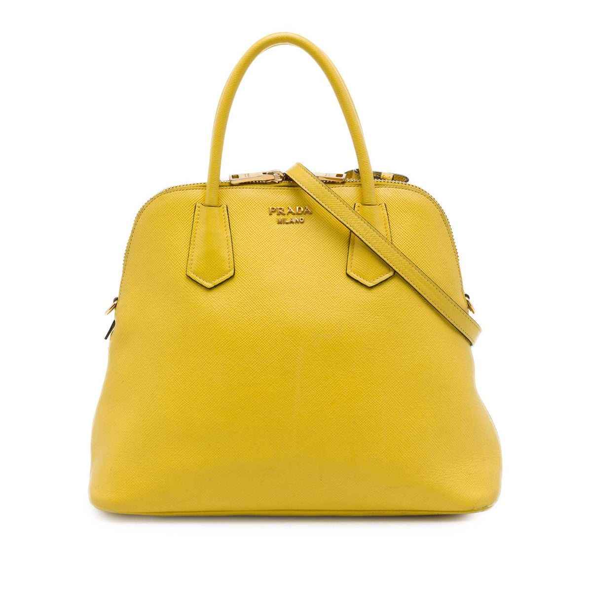 Prada Large Saffiano Cuir Dome Satchel