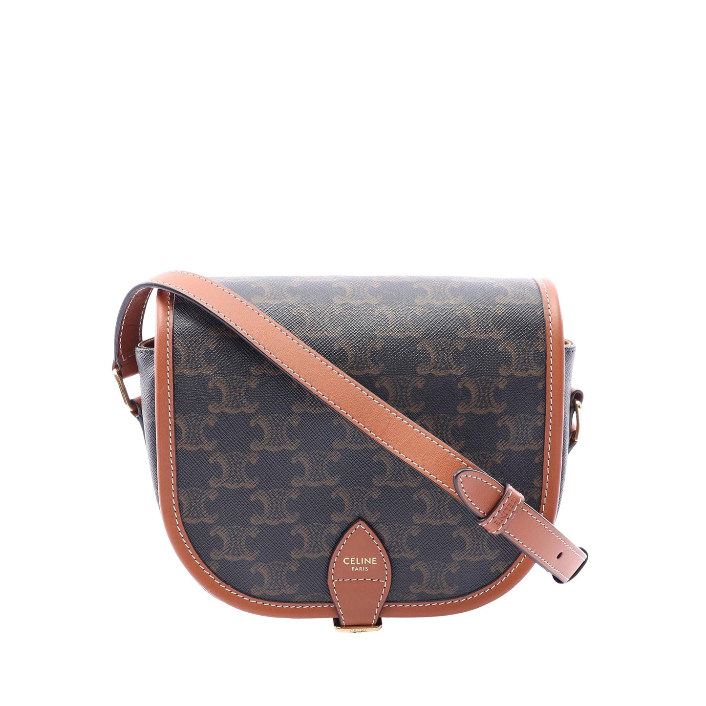 Celine Medium Triomphe Coated Canvas Folco Crossbody