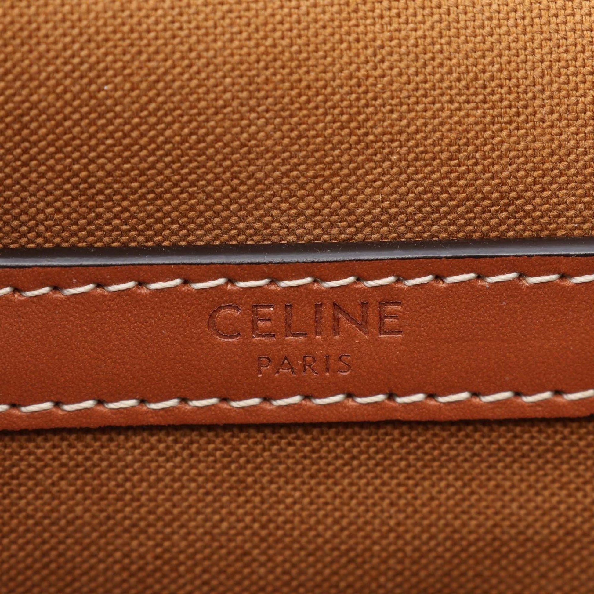 Celine Medium Triomphe Coated Canvas Folco Crossbody