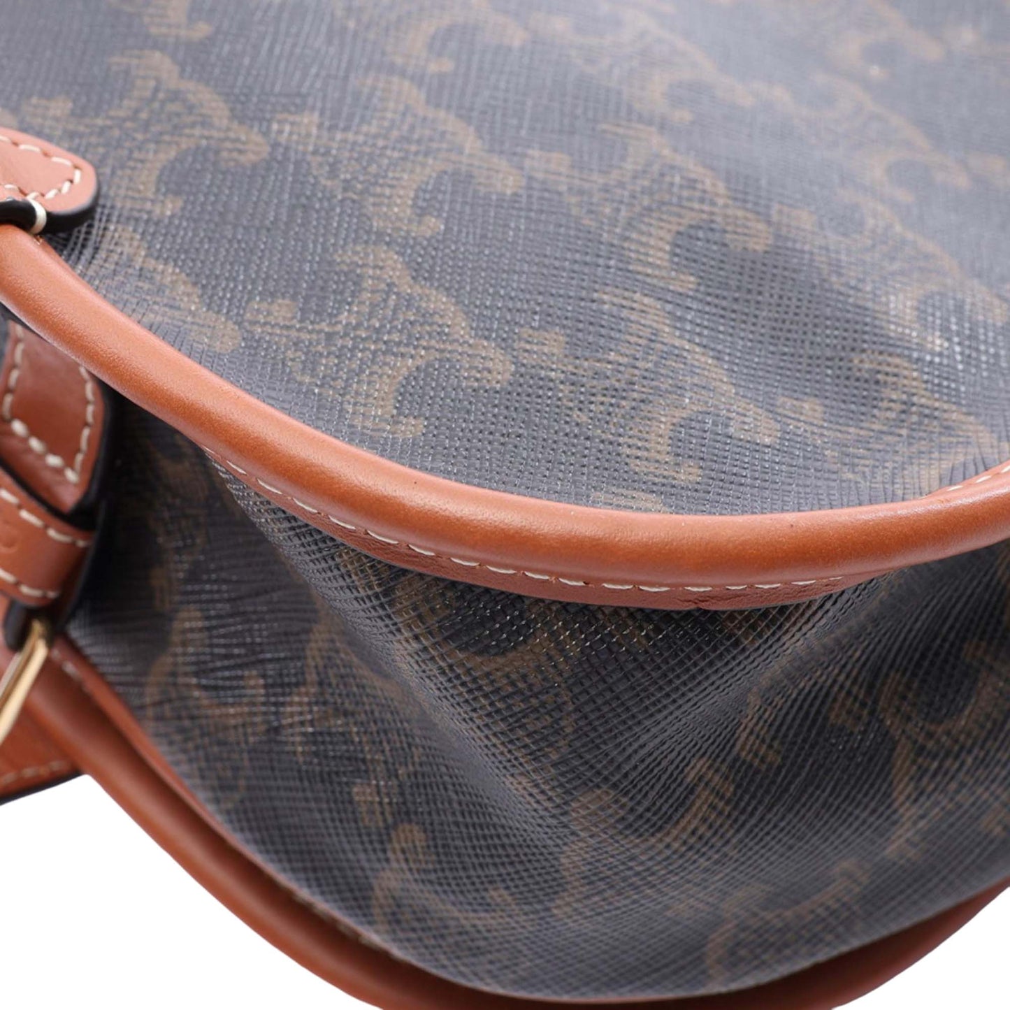 Celine Medium Triomphe Coated Canvas Folco Crossbody