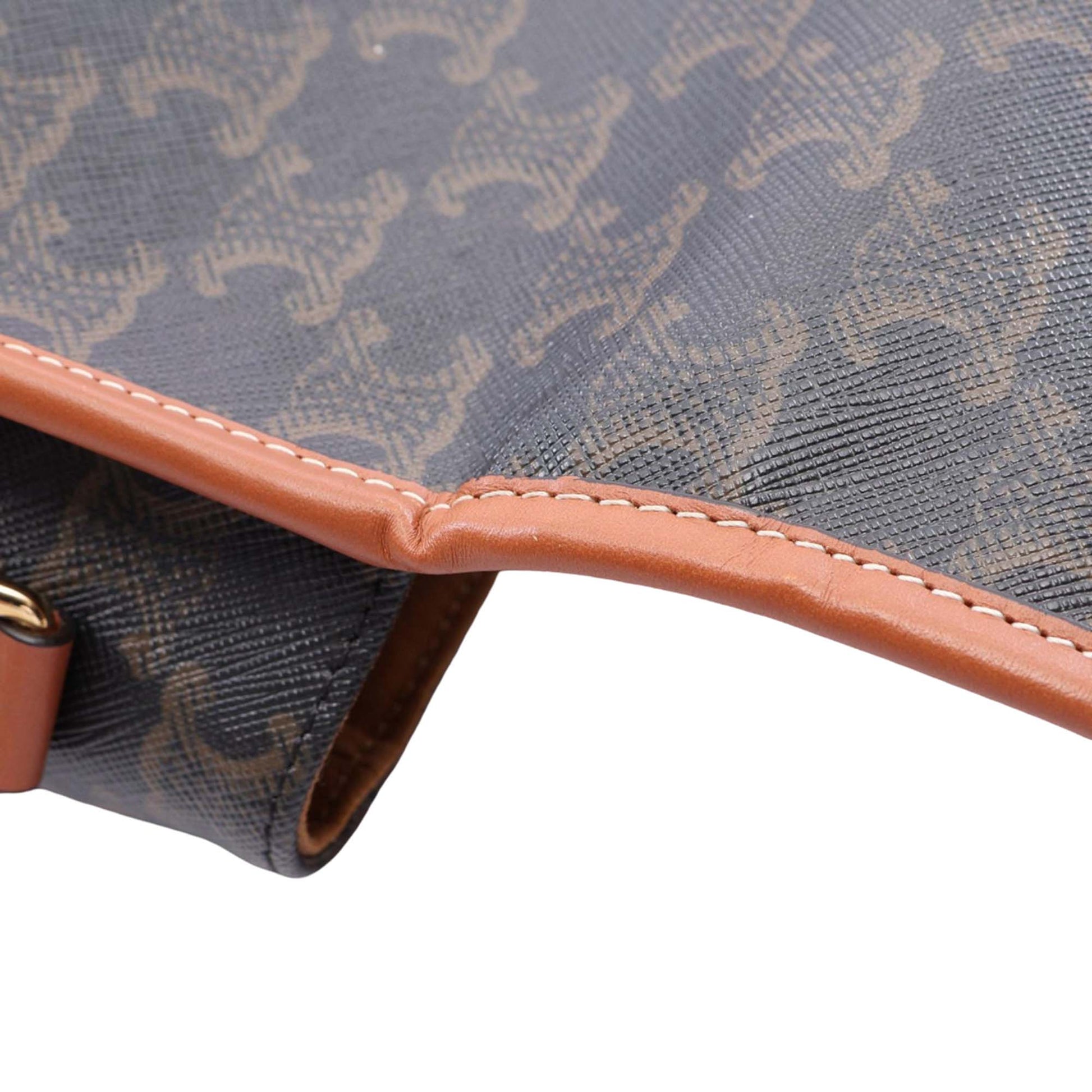 Celine Medium Triomphe Coated Canvas Folco Crossbody