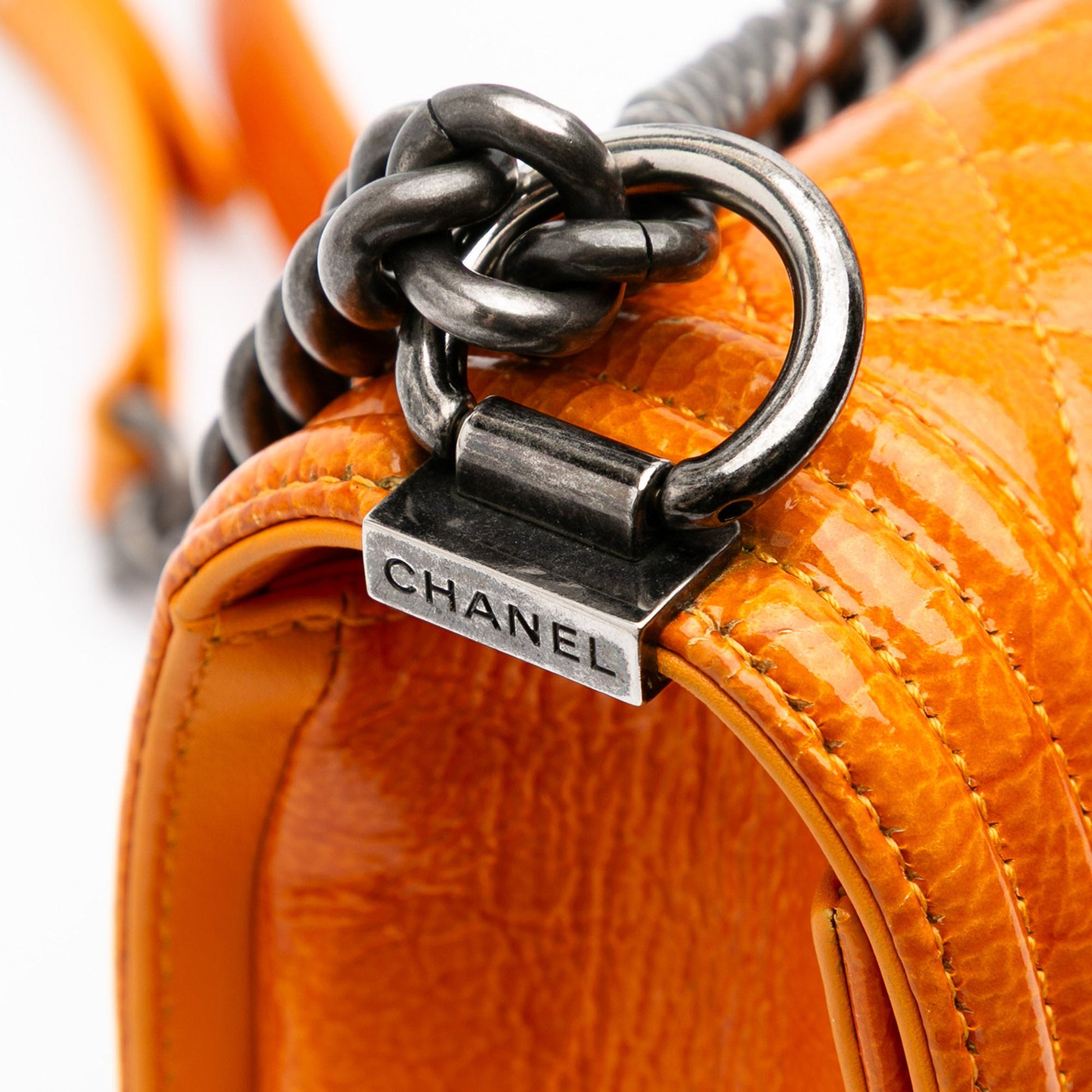 Chanel Old Medium Quilted Patent Boy Flap