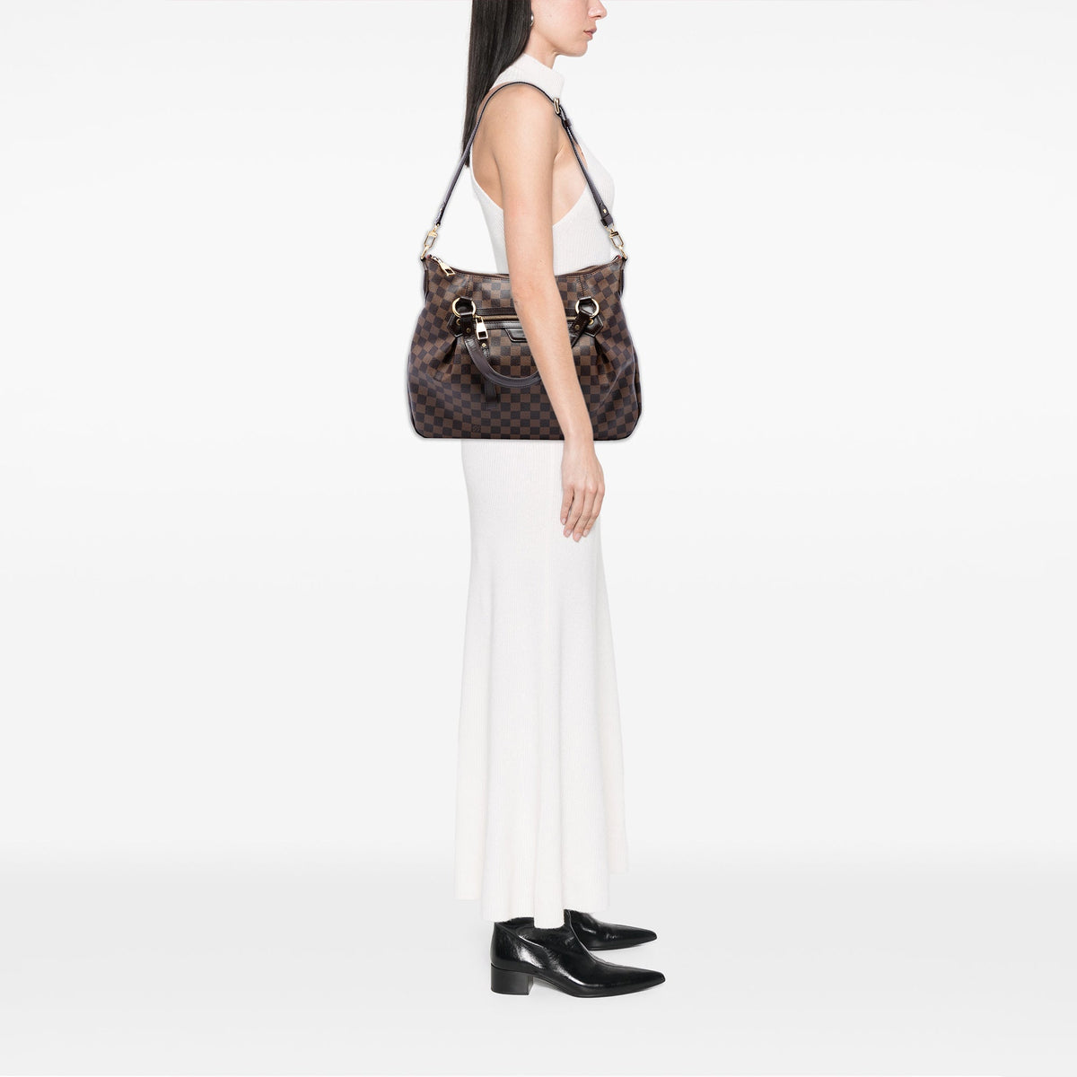 Louis Vuitton Damier Ebene Evora MM — Brown