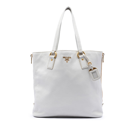 Prada Vitello Daino Side Zip Tote