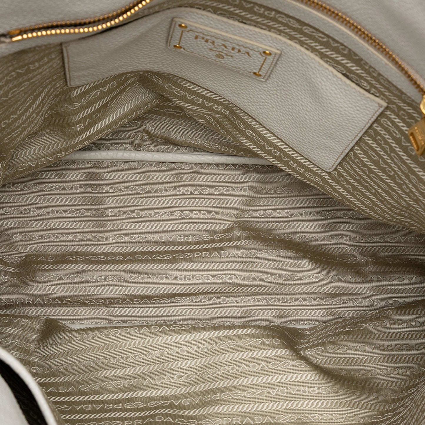Prada Vitello Daino Side Zip Tote