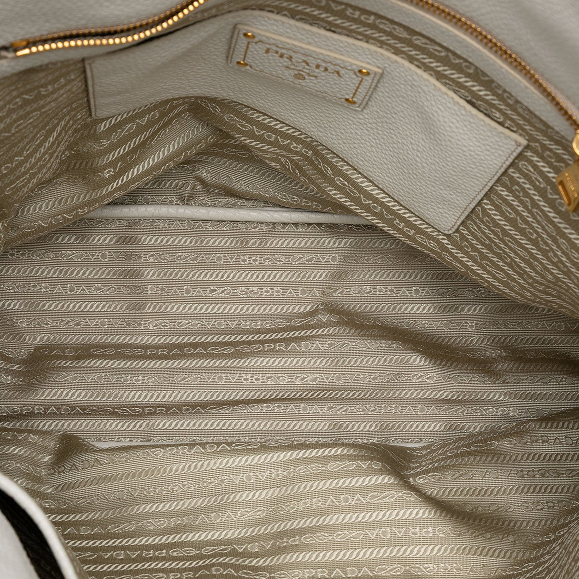 Prada Vitello Daino Side Zip Tote