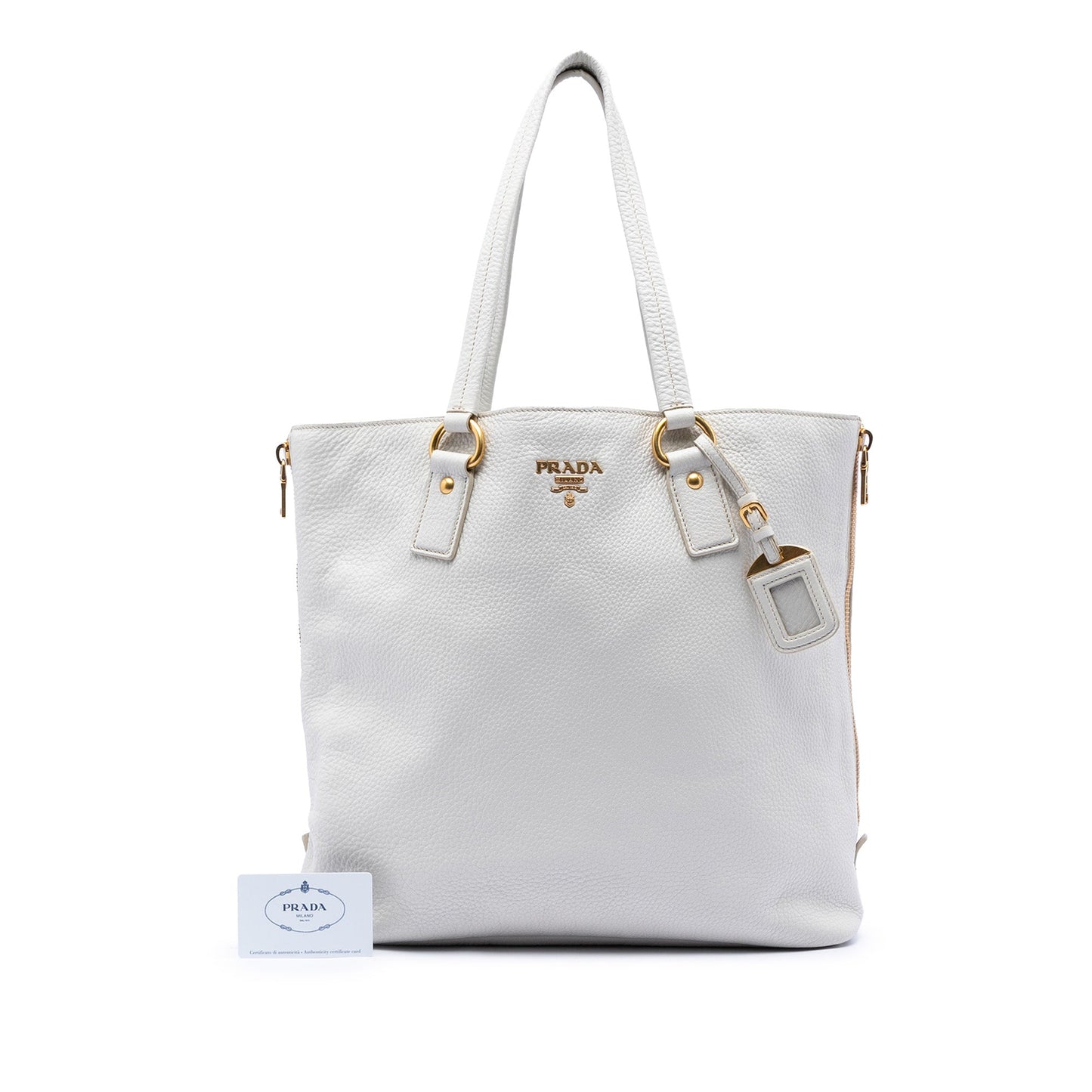 Prada Vitello Daino Side Zip Tote