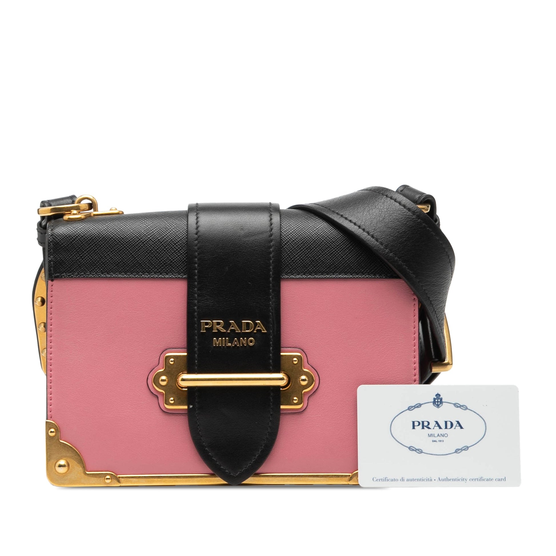 Prada Saffiano Trimmed City Calf Cahier Crossbody