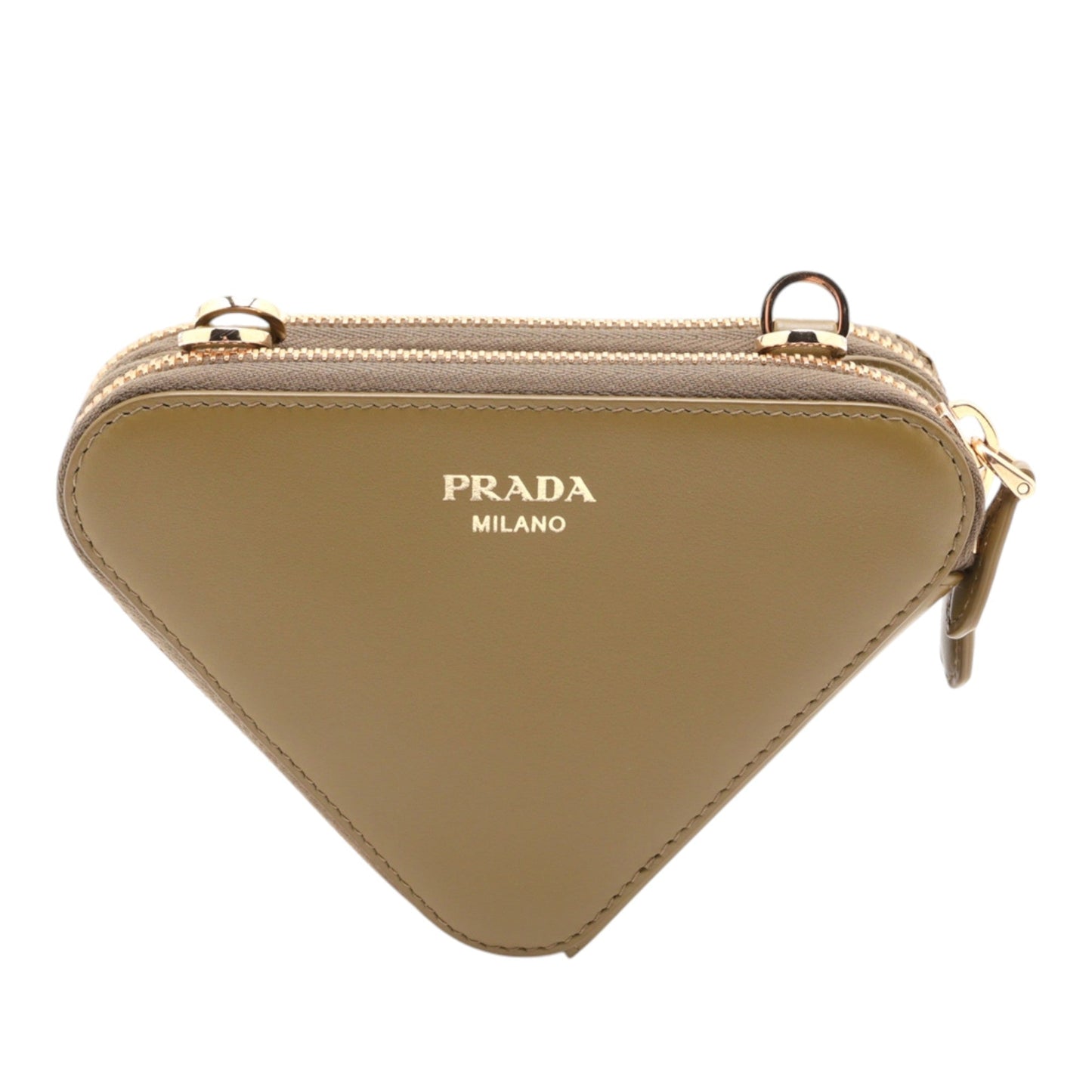 Prada Raffia Crochet Logo Embroidered Triangle Pouch