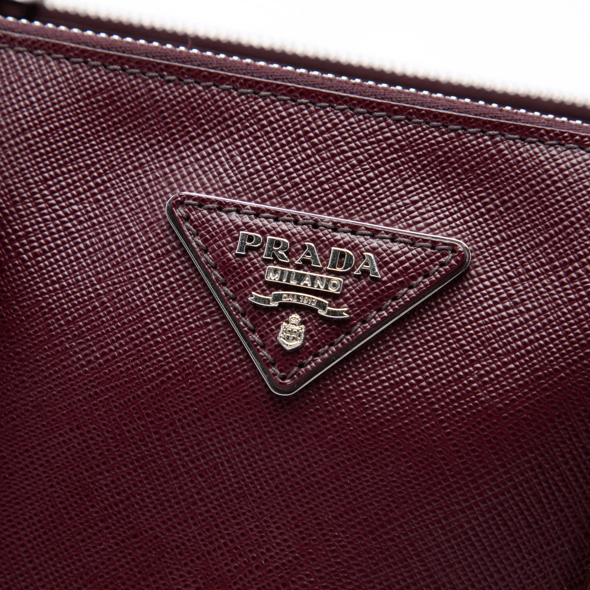 Prada Small Saffiano Lux Galleria Double Zip Satchel — Red