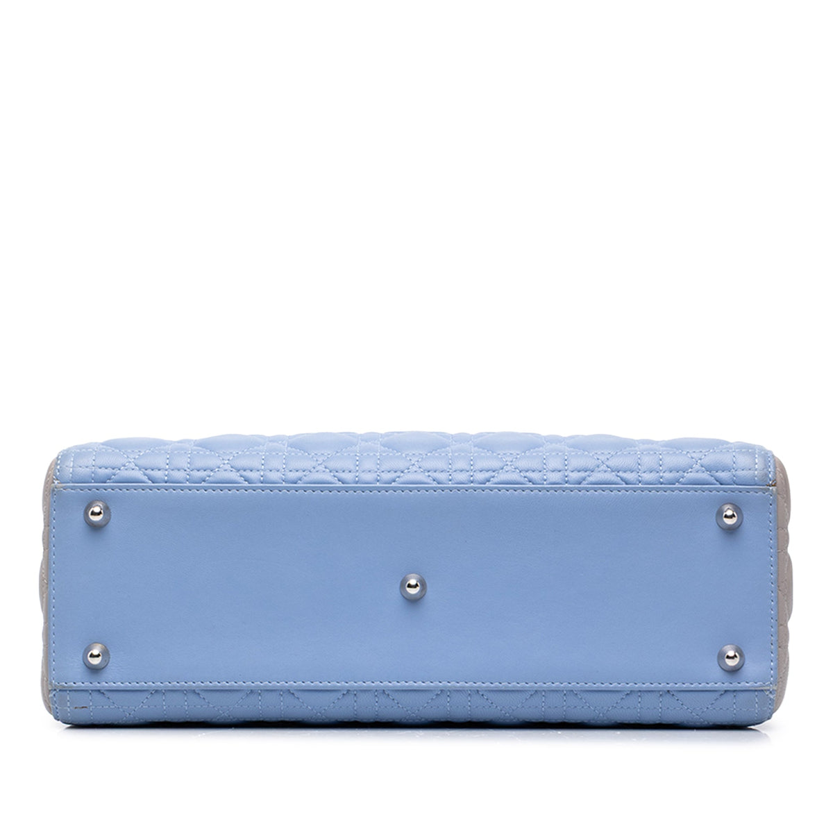 Dior Large Bicolor Lambskin Cannage Lady Dior — Blue