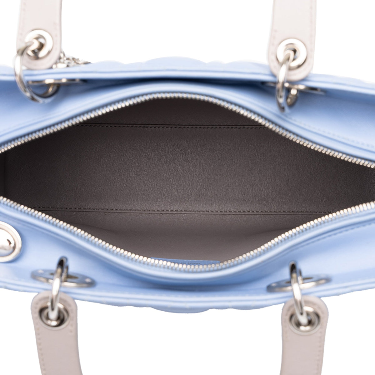 Dior Large Bicolor Lambskin Cannage Lady Dior — Blue