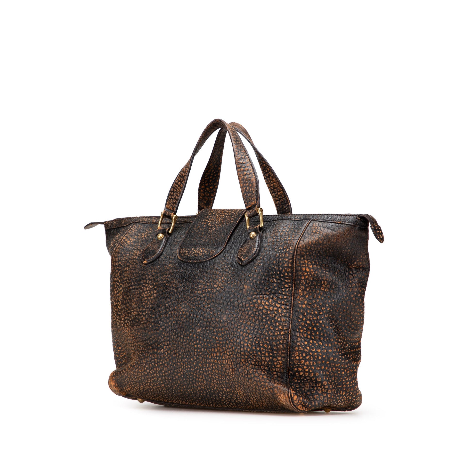 Gucci Embossed Leather Weekender Bag