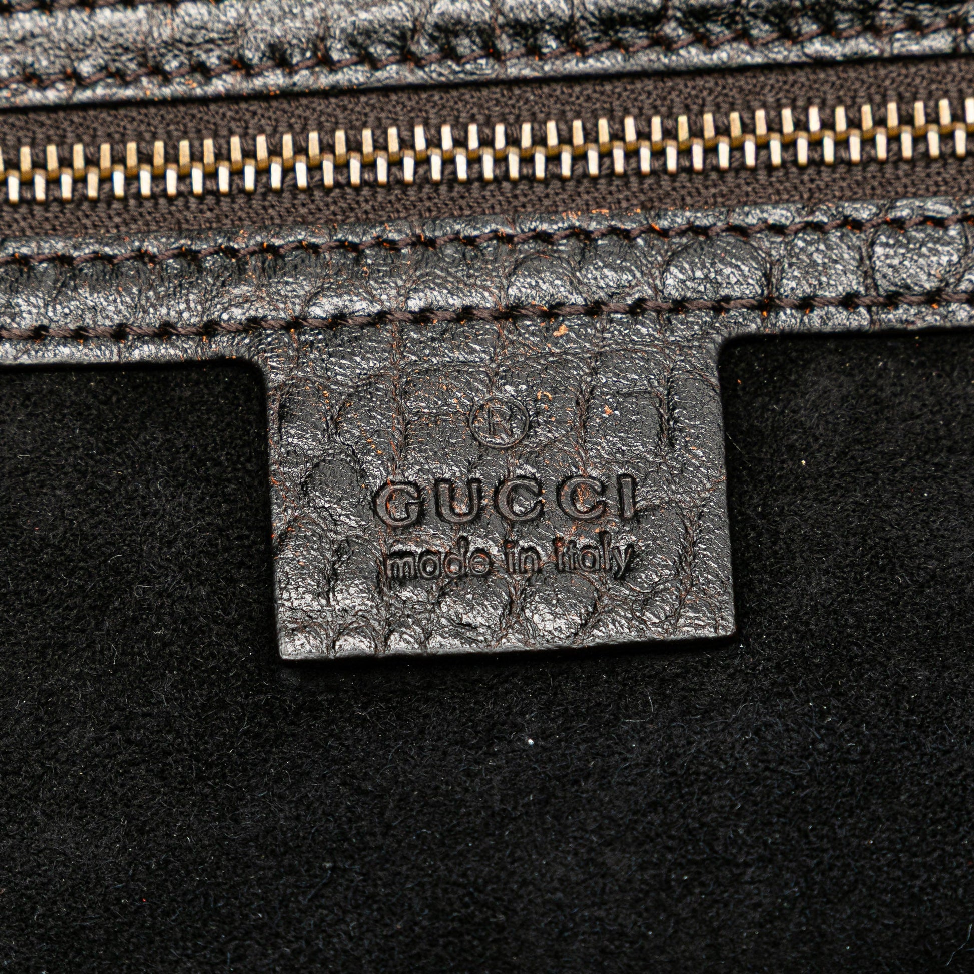 Gucci Embossed Leather Weekender Bag