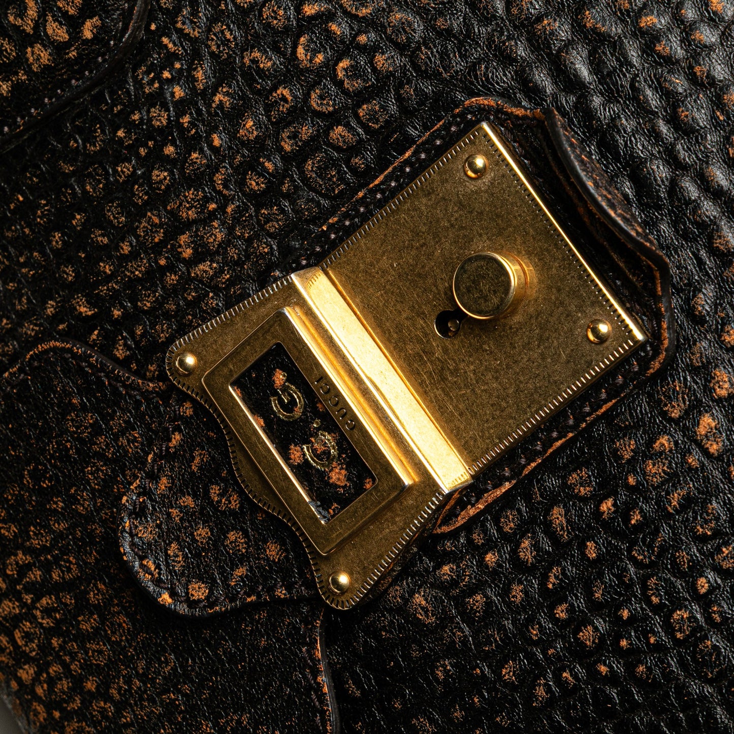 Gucci Embossed Leather Weekender Bag