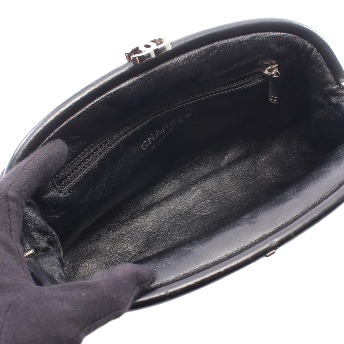 Chanel Quilted Lambskin Clutch — Black