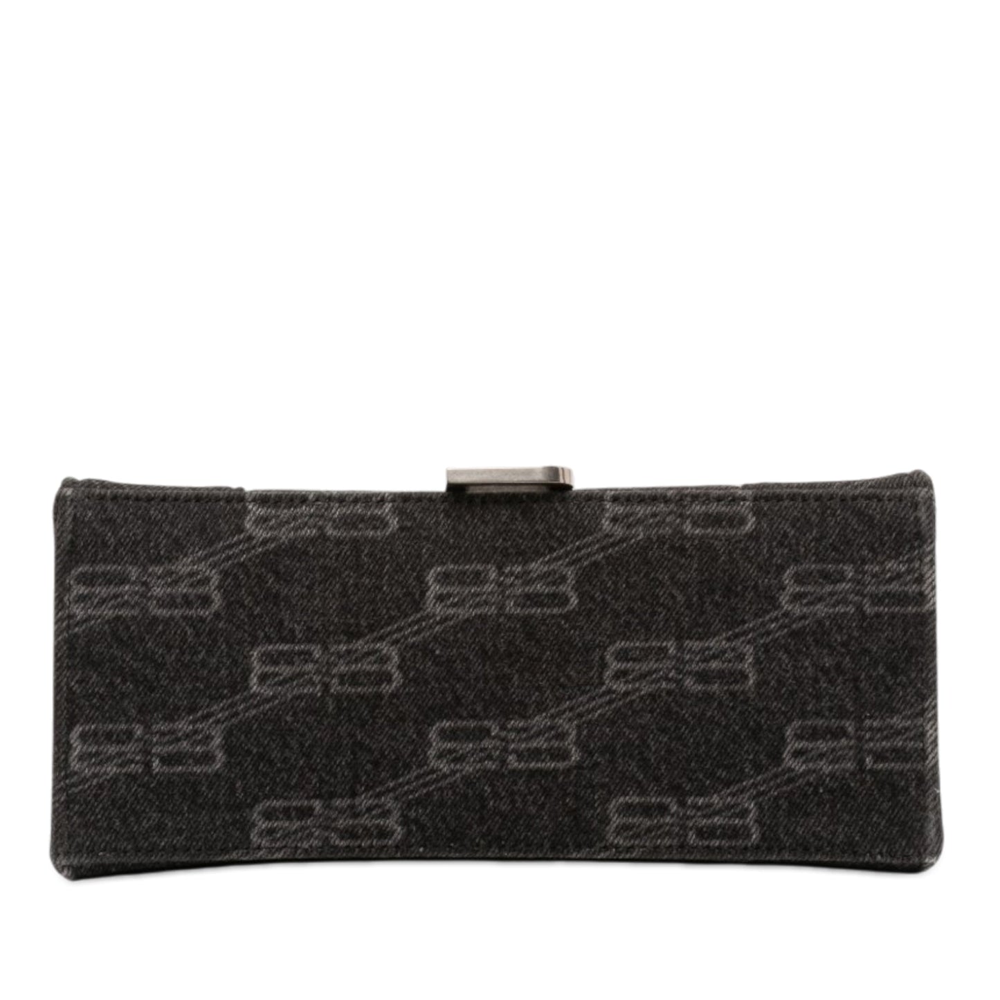 Balenciaga Small BB Monogram Denim Hourglass Top Handle Bag