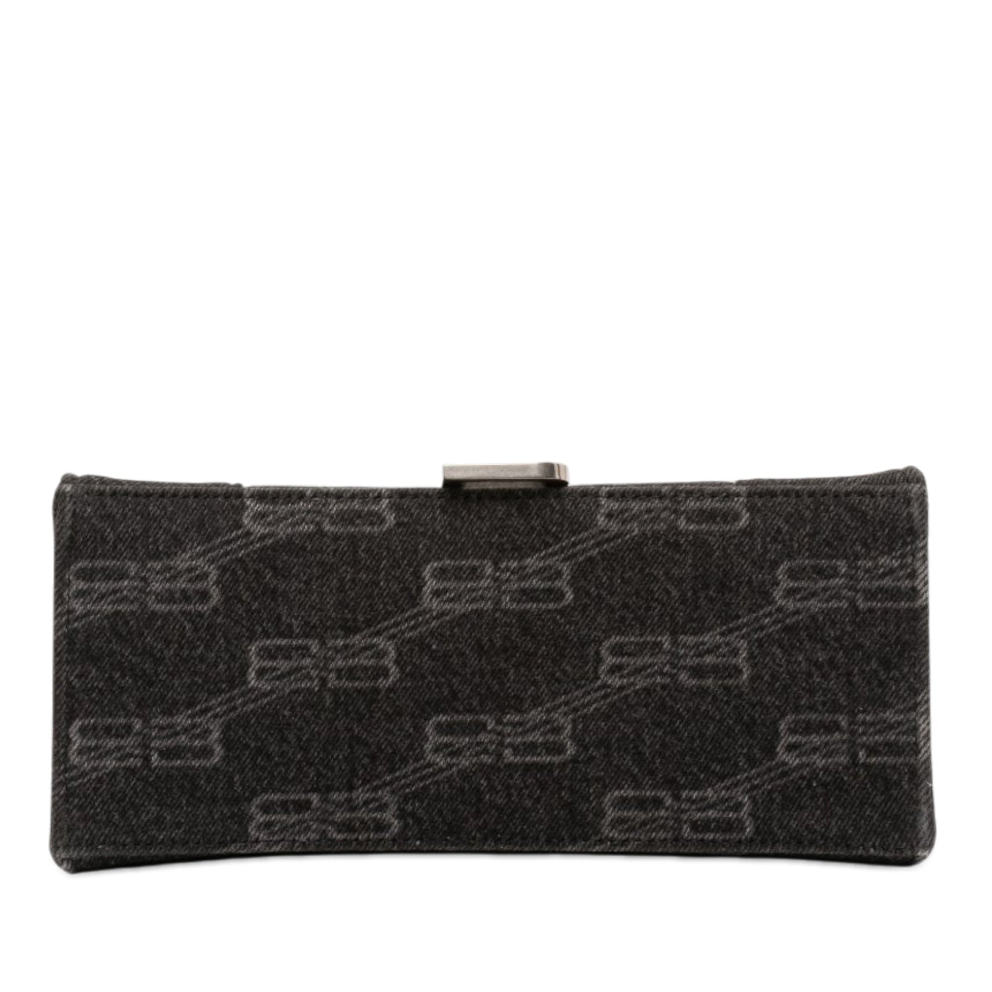 Balenciaga Small BB Monogram Denim Hourglass Top Handle Bag