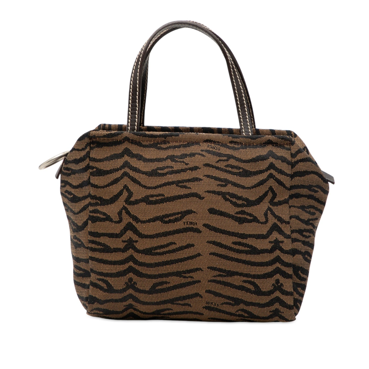 Fendi Canvas Zebra Print Handbag