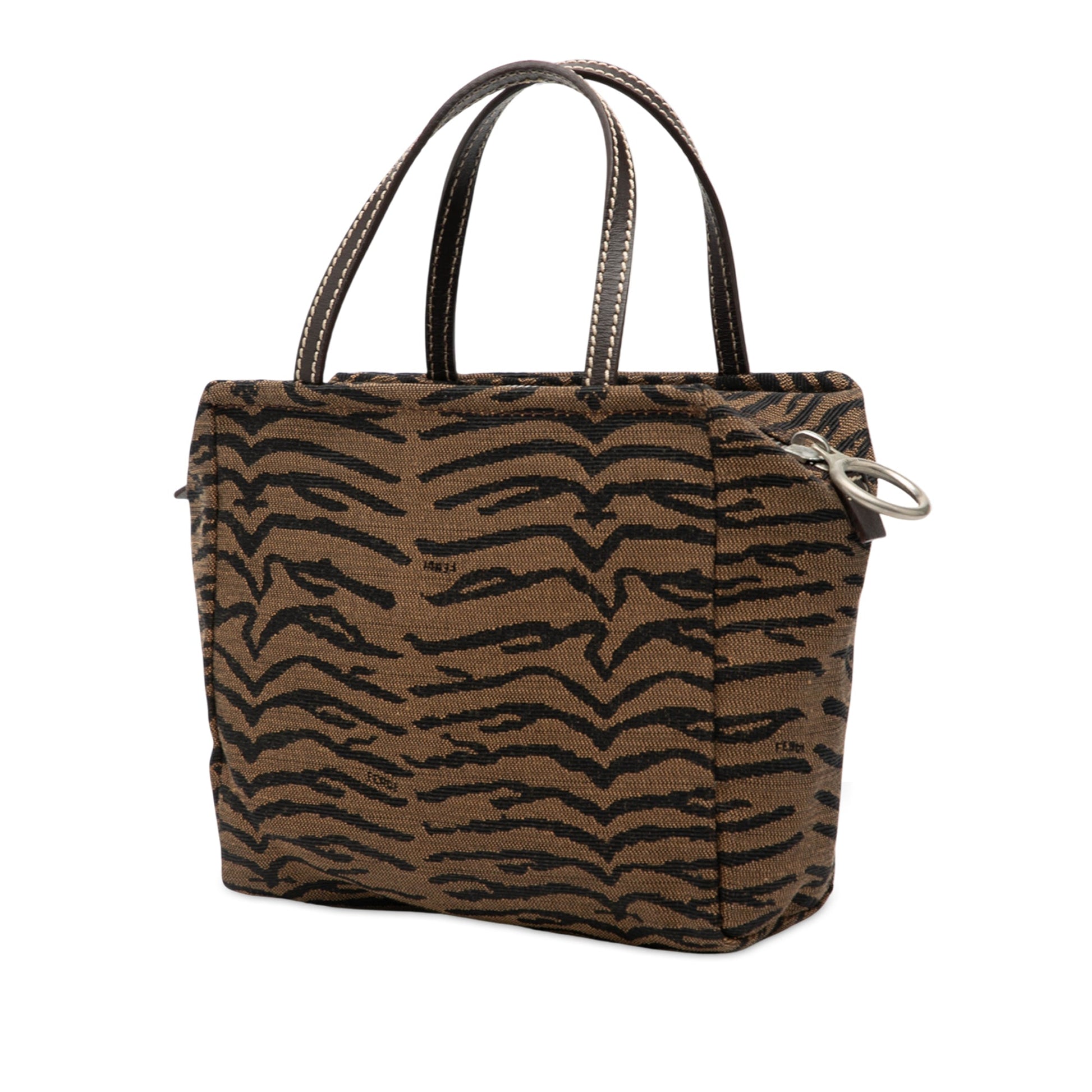 Fendi Canvas Zebra Print Handbag