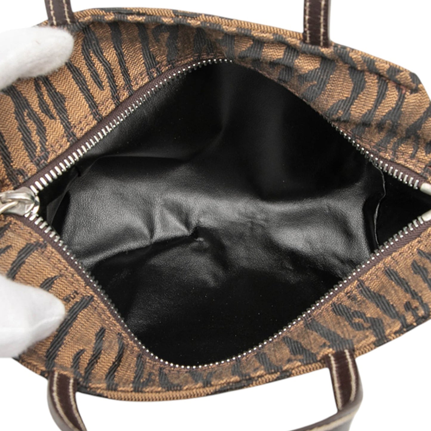 Fendi Canvas Zebra Print Handbag