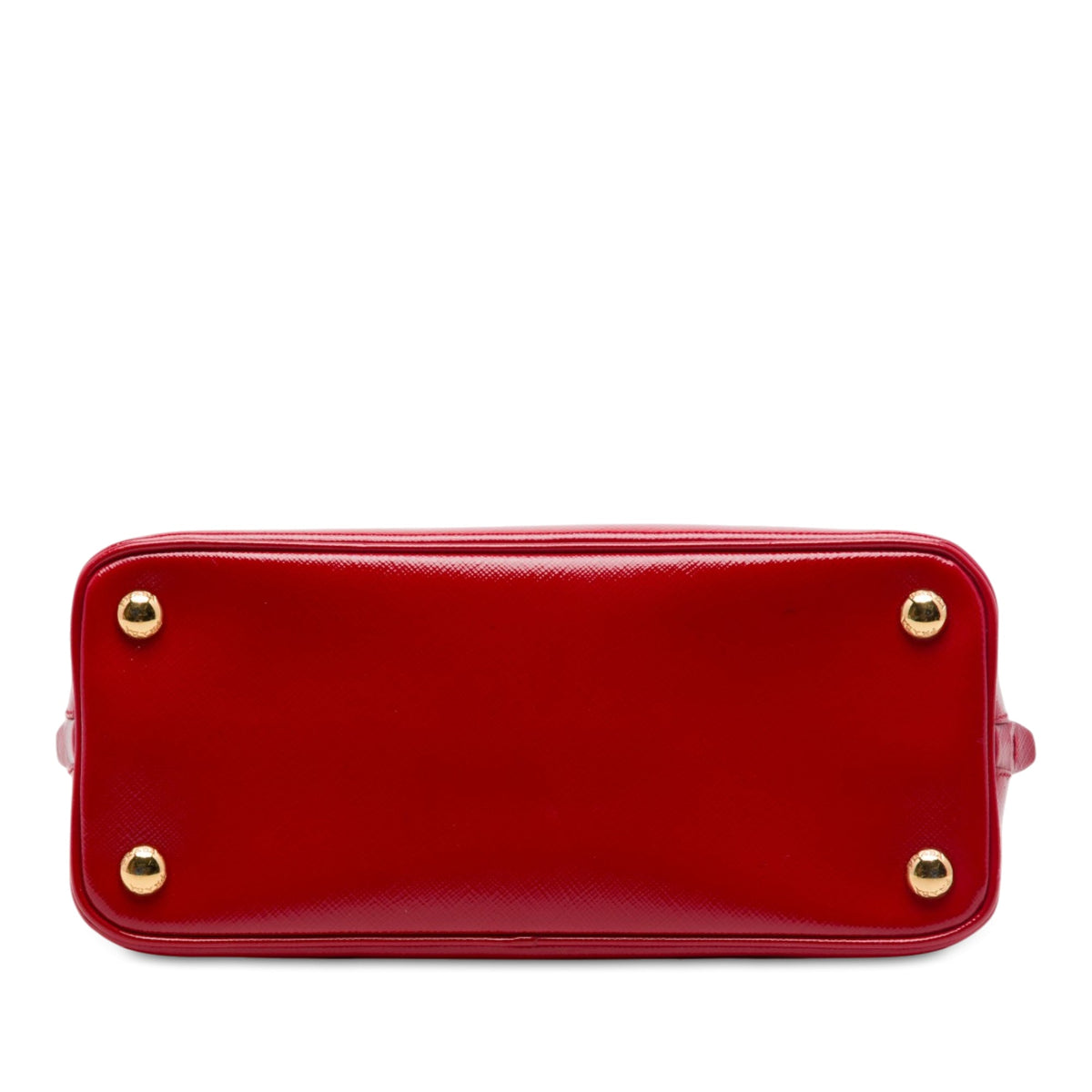 Prada Small Saffiano Vernice Promenade Satchel — Red