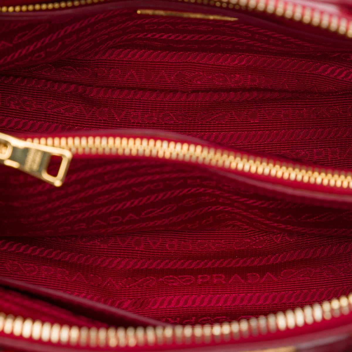 Prada Small Saffiano Vernice Promenade Satchel — Red