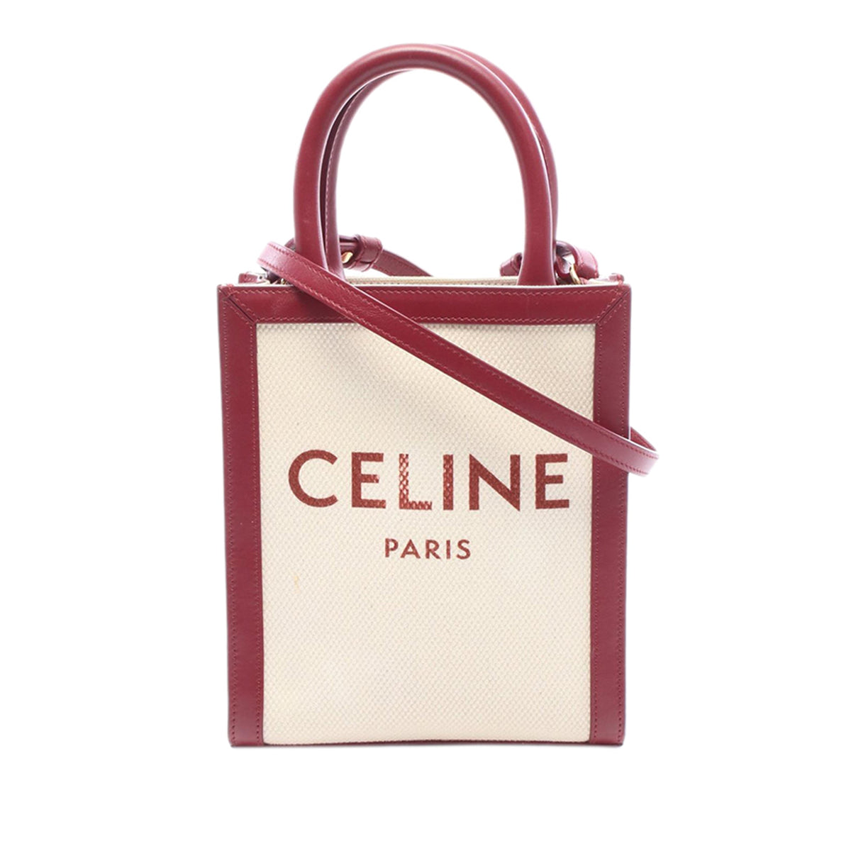 Celine Mini Canvas Vertical Cabas Tote — Beige