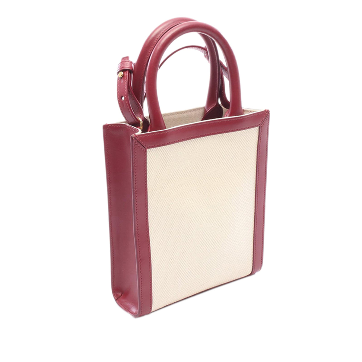 Celine Mini Canvas Vertical Cabas Tote — Beige