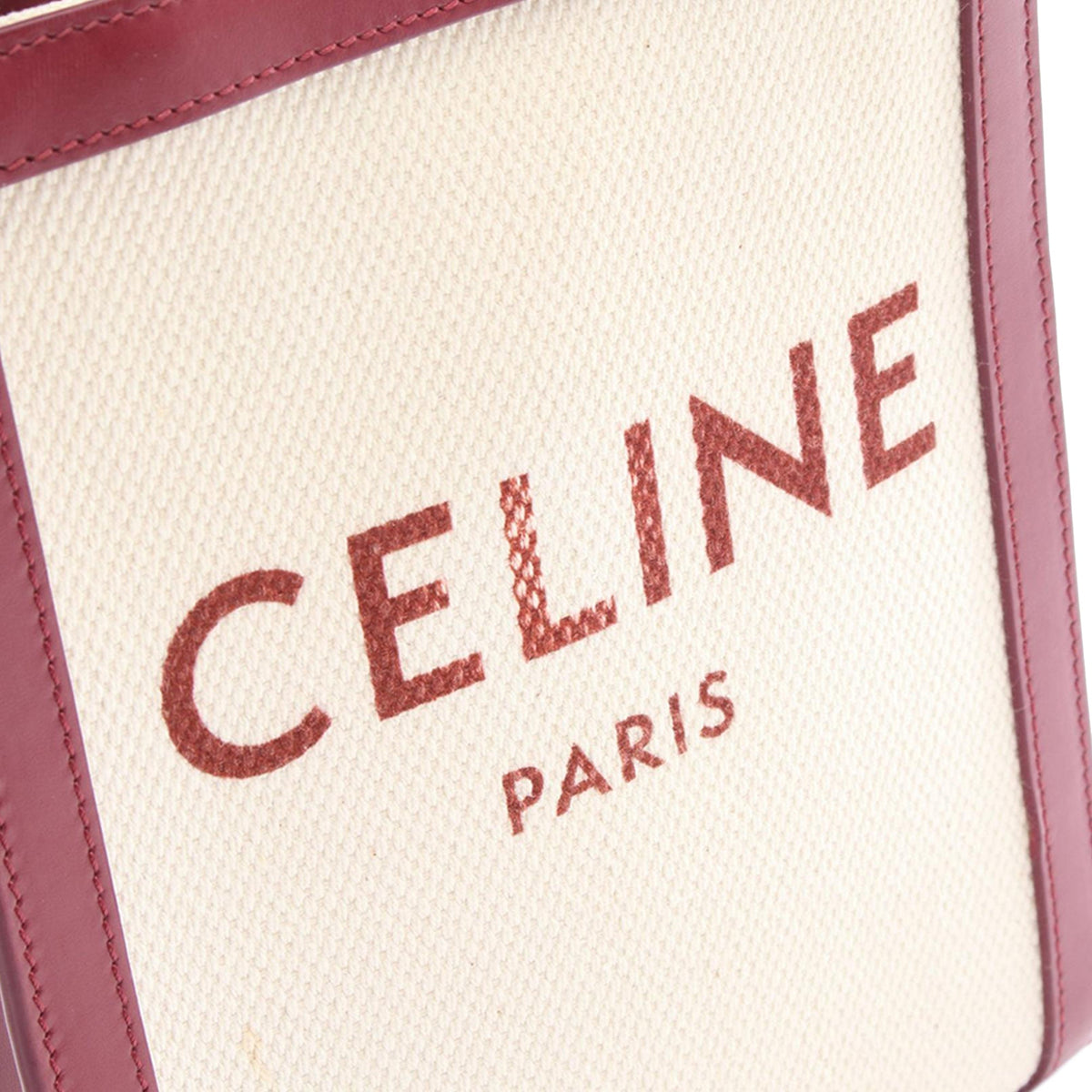 Celine Mini Canvas Vertical Cabas Tote — Beige