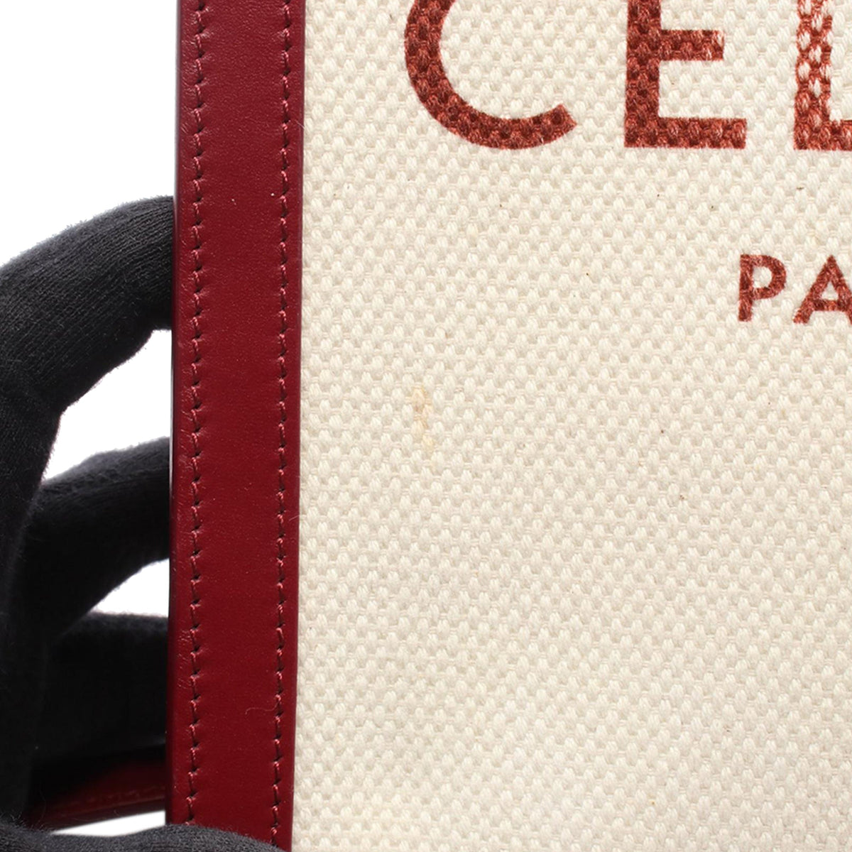 Celine Mini Canvas Vertical Cabas Tote — Beige