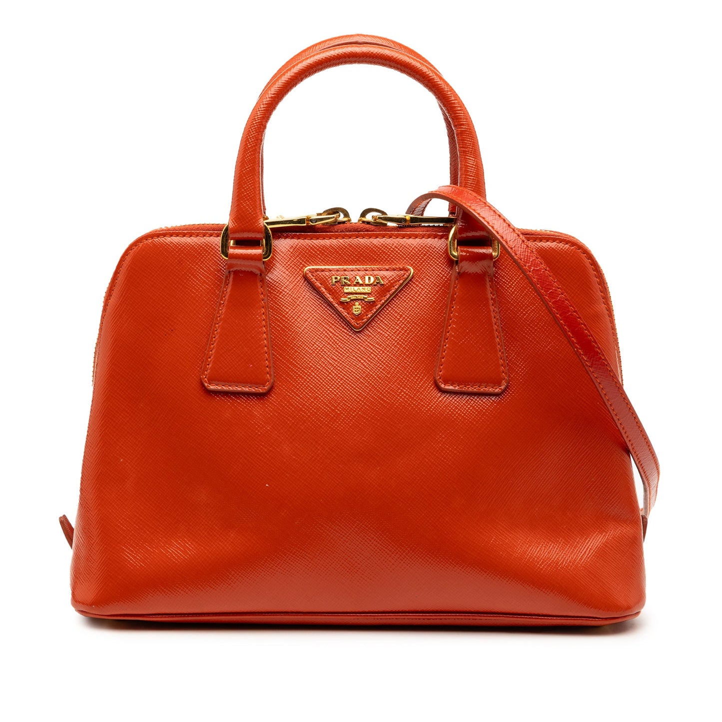 Prada Small Saffiano Vernice Promenade Satchel