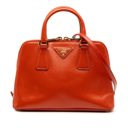 Prada Small Saffiano Vernice Promenade Satchel