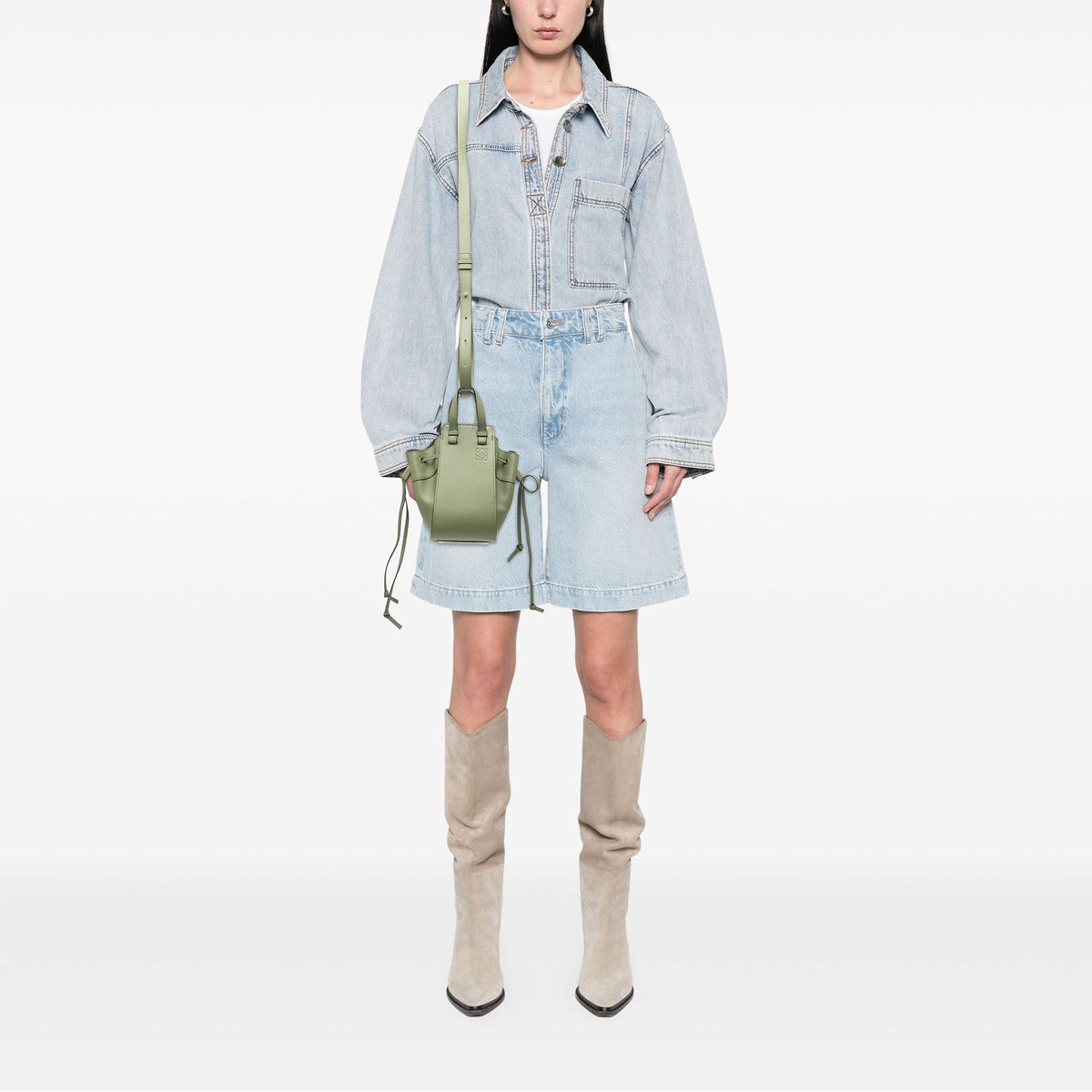 LOEWE Mini Leather Drawstring Hammock Bag