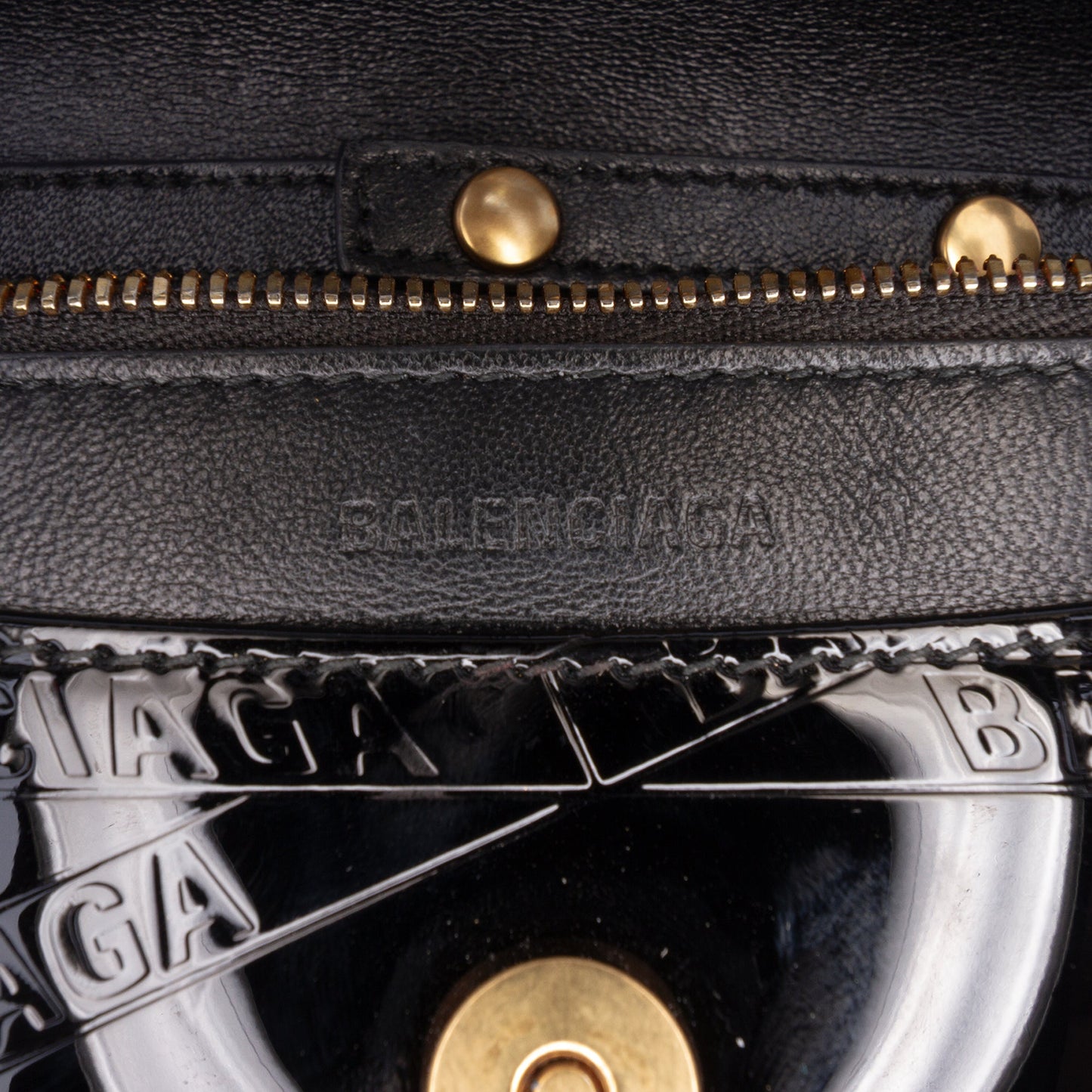 Balenciaga Embossed Patent Losange BB Wallet on Chain