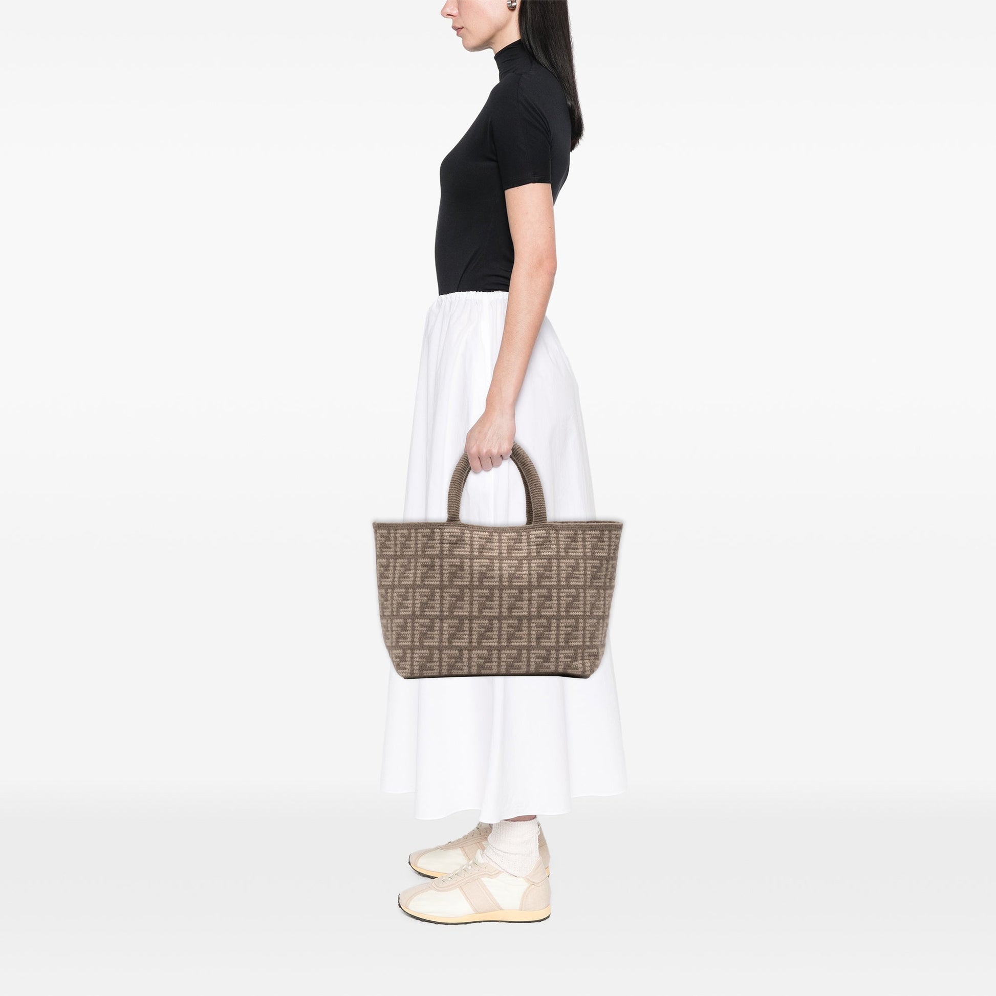 Fendi Large Zucca Cashmere Shopper Tote